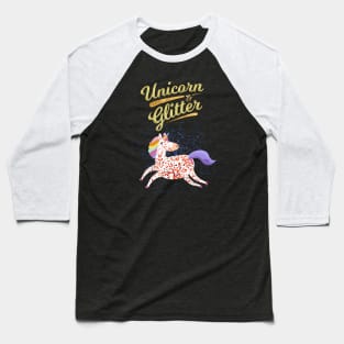 Glitter Unicorn Baseball T-Shirt